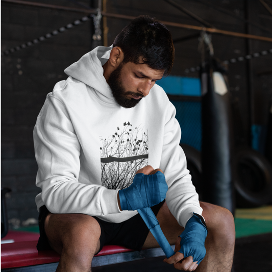 Outside the fence essential eco hoodie for men.