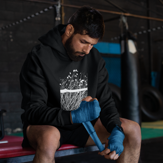 Outside the fence essential eco hoodie for men.