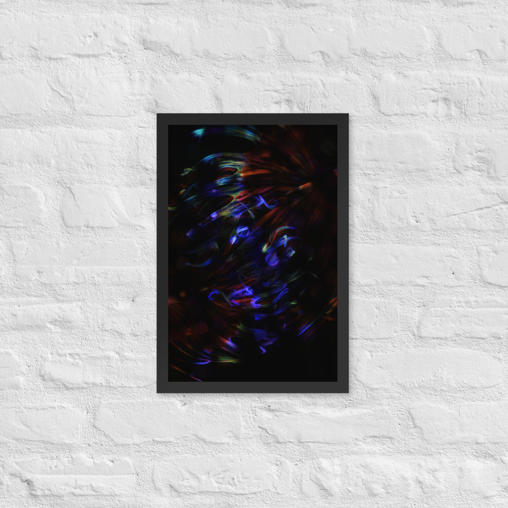 Blue abstract bubbles Deep into the sea Art print framed poster