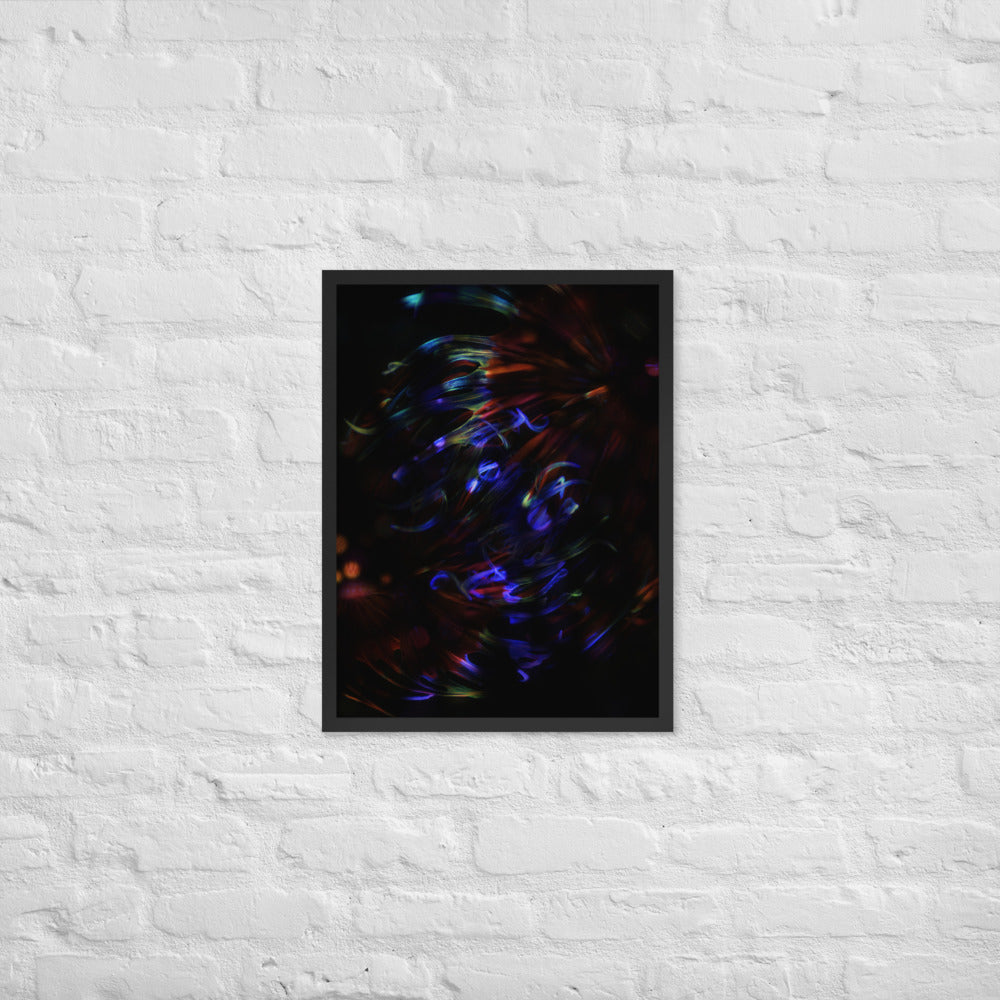Blue abstract bubbles Deep into the sea Art print framed poster