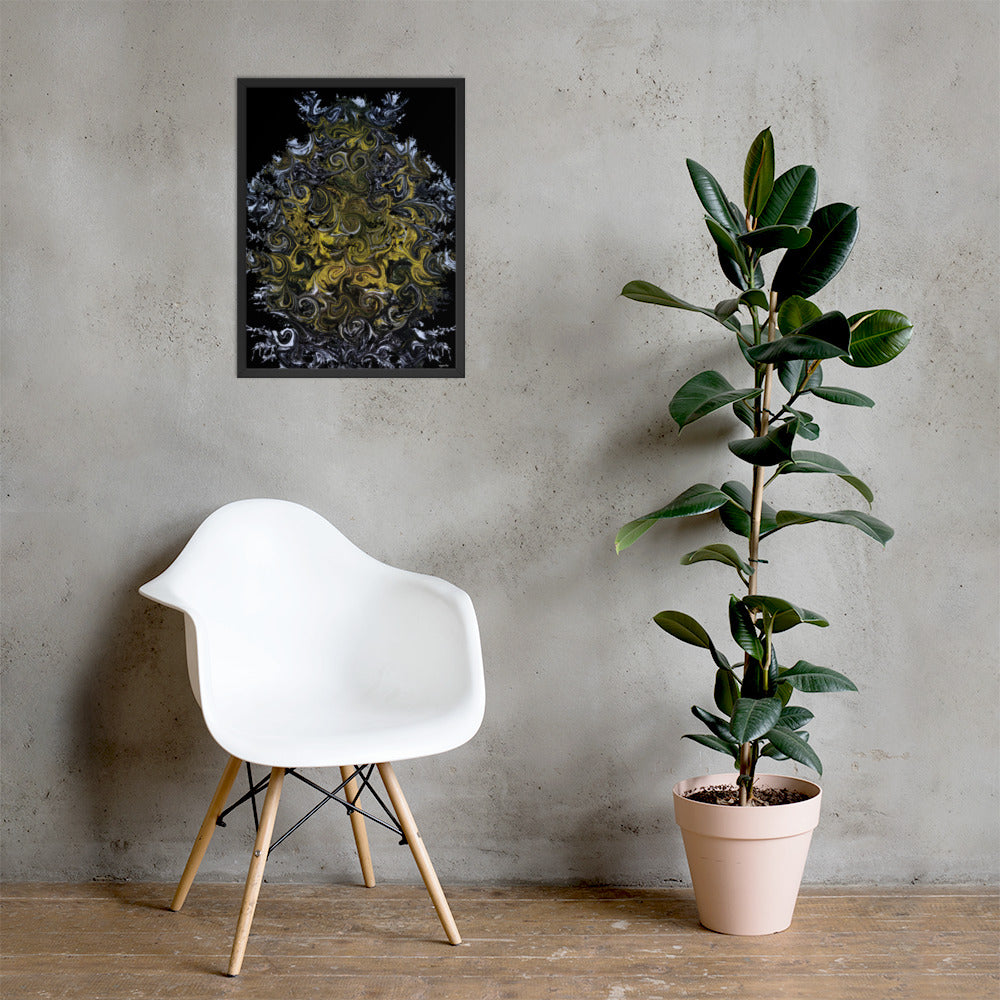 Tree abstract art wall. Premium Framed photo paper poster.