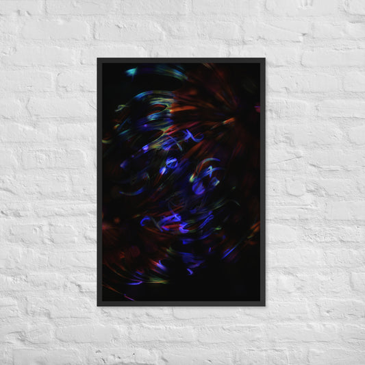Blue abstract bubbles Deep into the sea Art print framed poster