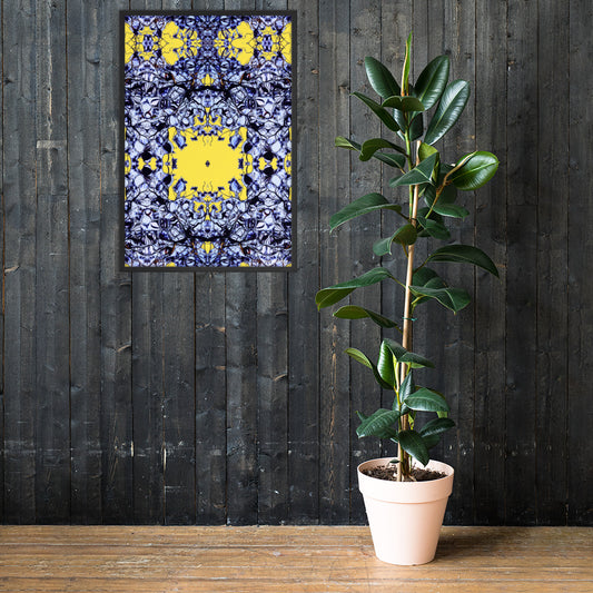 Yellow alien abstract image Premium Framed photo paper poster