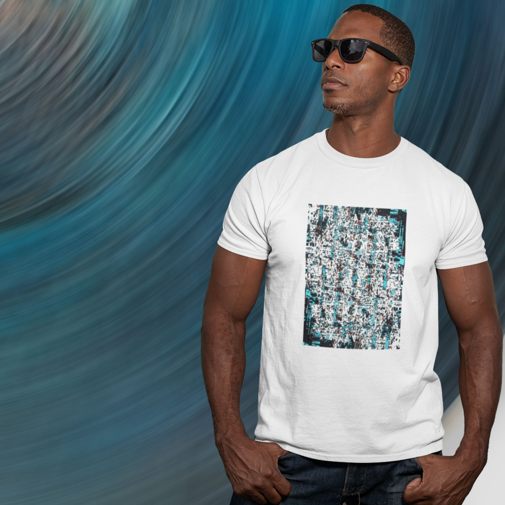 Blue Graphic organic cotton t-shirt for men